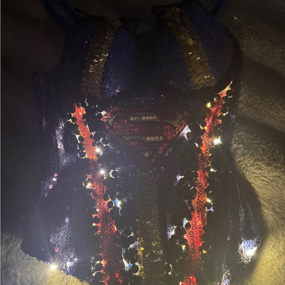 LED Halloween Costume Corset, Supergirl, Superhero, Size M, Sequins, Top, - Picture 14 of 16